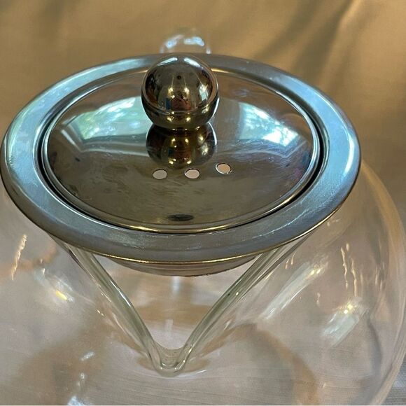 Glass Blooming Teapot with stainless steal lid - Picture 10 of 11